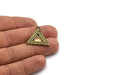 Brass Triangle Charm, Raw Brass Triangle Charm With 1 Loop, Copper Sun Findings, Copper Sun Rising Findings (26x25x1.5mm) N2269