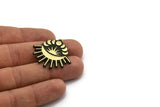 Brass Moon Charm, Raw Brass Sun Charm With 1 Loop, Crescent Moon Charms, Moon Phases Charms, Findings (32x32x1.5mm) N2261