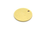 Brass Stamping Tag, 8 Raw Brass Round Charms With 1 Hole (17x1mm) A6220