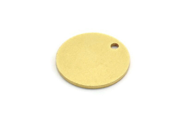 Pirinç Damgalama Etiketi, 1 Delikli 8 Ham Pirinç Yuvarlak Tılsım (17x1mm) A6220