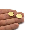 Brass Stamping Tag, 8 Raw Brass Round Charms With 1 Hole (17x1mm) A6220