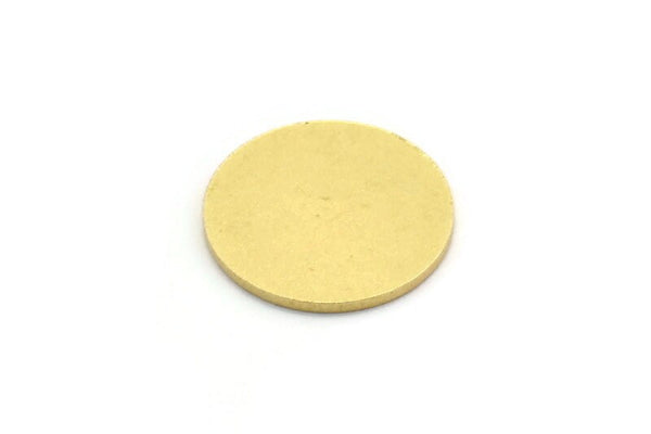 Brass Round Blank, 8 Raw Brass Round Shaped Blanks, Brass Findings, Stamping Blanks (17x1mm) A6221