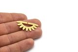 Brass Sun Charm, 8 Raw Brass Rising Sun Charms With 1 Hole, Sunshine Findings (17.5x35x0.80mm) A6242
