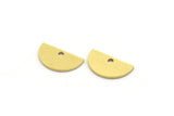 Brass Geometric Charm, 24 Raw Brass Semi Circle Charms With 1 Hole, Findings (8x14x0.80mm) A6225