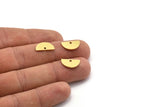 Brass Geometric Charm, 24 Raw Brass Semi Circle Charms With 1 Hole, Findings (8x14x0.80mm) A6225