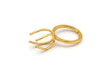 Claw Ring Blank - 2 Gold Plated Brass 4 Claw Ring Blanks For Natural Stones N0046