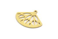 Brass Geometric Charm, 12 Raw Brass Curved Triangle Shaped Charms With 1 Hole, Brass Stamping (19x24x0.80mm) A6239