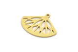 Brass Geometric Charm, 12 Raw Brass Curved Triangle Shaped Charms With 1 Hole, Brass Stamping (19x24x0.80mm) A6239