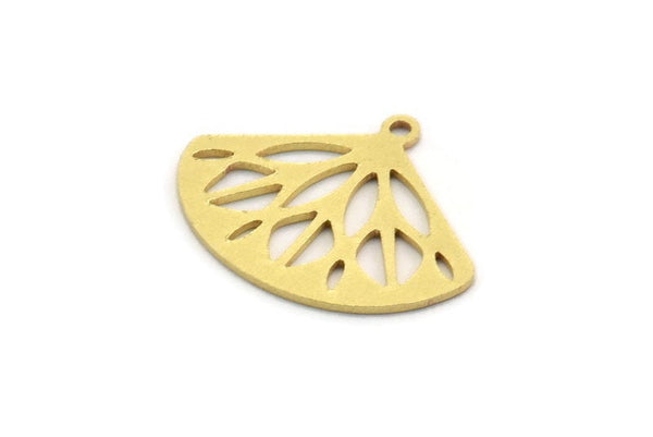 Brass Geometric Charm, 12 Raw Brass Curved Triangle Shaped Charms With 1 Hole, Brass Stamping (19x24x0.80mm) A6239