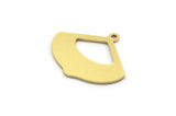 Brass Geometric Charm, 12 Raw Brass Curved Triangle Shaped Charms With 1 Hole, Findings (20x24x0.80mm) A6233
