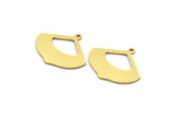 Brass Geometric Charm, 12 Raw Brass Curved Triangle Shaped Charms With 1 Hole, Findings (20x24x0.80mm) A6233