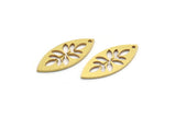 Brass Geometric Charm, 24 Raw Brass Marquise Charms With 1 Hole, Findings (24x10x0.80mm) A6216