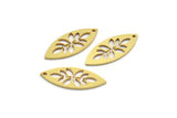 Brass Geometric Charm, 24 Raw Brass Marquise Charms With 1 Hole, Findings (24x10x0.80mm) A6216
