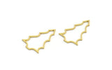 Brass Tree Charm, 50 Raw Brass Tree Charms, Pendant, Findings (23x15x0.80mm) A5955