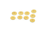 Gold Middle Hole Bead, 24 Gold Plated Brass Round Disc, Middle Hole, Connector, Bead Caps, Findings,  (7mm) Brs 78 A0440