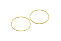 40mm Circle Connectors - 12 Raw Brass Circle Connectors (40x1x1mm) A6093
