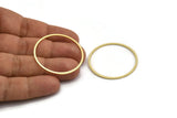 37.5mm Circle Connectors - 12 Raw Brass Circle Connectors (37.5x1.4x1mm) A6094