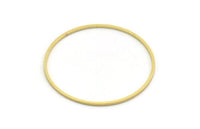 40mm Circle Connectors - 12 Raw Brass Circle Connectors (40x1x1mm) A6093