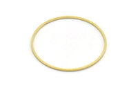 43mm Circle Connectors - 10 Raw Brass Circle Connectors (43x1.4x1mm) A6097