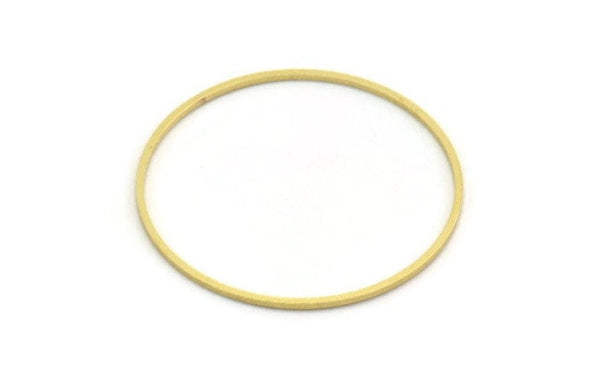 43mm Circle Connectors - 10 Raw Brass Circle Connectors (43x1.4x1mm) A6097