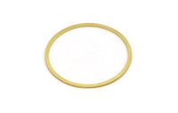 38mm Circle Connectors - 12 Raw Brass Circle Connectors (38x1.5x0.80mm) A6026