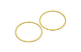 38mm Circle Connectors - 12 Raw Brass Circle Connectors (38x1.5x0.80mm) A6026