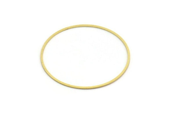 57mm Circle Connectors - 10 Raw Brass Circle Connectors (57x1.3x1mm) A6098