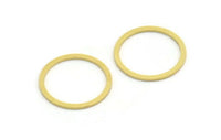 18mm Circle Connectors - 24 Raw Brass Circle Connectors (18x1.3x0.80mm) A6027