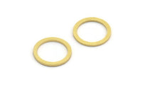15mm Circle Connectors - 24 Raw Brass Circle Connectors (15x1.5x1mm) A6092