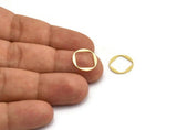 Brass Round Charm, 50 Raw Brass Square Patterned Round Shaped Charms, Findings (13x0.80mm) A6025
