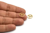 Brass Round Charm, 12 Raw Brass Round Charms, Findings (13x1mm) A6101