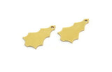 Brass Tree Charm, 24 Raw Brass Tree Charms With 1 Hole, Pendant, Findings (20x11x0.80mm) A5674