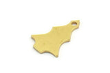 Brass Tree Charm, 24 Raw Brass Tree Charms With 1 Hole, Pendant, Findings (20x11x0.80mm) A5674