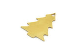 Brass Tree Charm, 8 Raw Brass Tree Charms With 1 Hole, Pendant, Findings (25x19x0.80mm) A5677