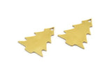 Brass Tree Charm, 8 Raw Brass Tree Charms With 1 Hole, Pendant, Findings (25x19x0.80mm) A5677