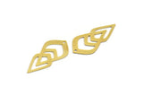 Brass Drop Charm, 10 Raw Brass Drop Charms With 1 Hole, Earrings, Findings (33x16x0.60mm) A6022