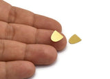 Brass D Shape Blank, 24 Raw Brass D Shape Blanks, Drop Charms (10x9x0.60mm) A6019