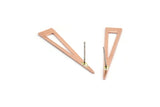 Copper Triangle Earring, 8 Raw Copper Triangle Stud Earrings (40x8x0.80mm) M268 A6256