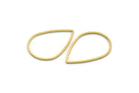 Brass Drop Connector, 24 Raw Brass Drop Connectors (29x20x1mm) A6250