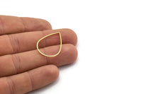 Brass Drop Connector, 24 Raw Brass Drop Connectors (29x20x1mm) A6250