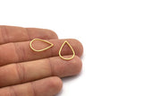 Pirinç Damla Konnektörü, 50 Ham Pirinç Damla Konnektörü (20x13x1mm) A6249