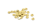 Brass Stamping Tag, 100 Raw Brass Tiny Round Charms With 1 Hole (6x1mm) A6213
