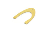Brass Charm, 12 Raw Brass, Brass Pendants, Charm Pendants, U Shaped Charms, Brass Semi Circle Charms With 1 Hole (23x6x0.80mm) A6212