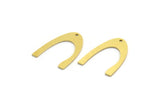 Brass Charm, 12 Raw Brass, Brass Pendants, Charm Pendants, U Shaped Charms, Brass Semi Circle Charms With 1 Hole (23x6x0.80mm) A6212