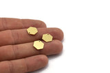 Brass Hexagon Charm, 24 Raw Brass Hexagon Charms With 1 Hole (12x11x0.80mm) A6105