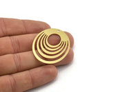 Pirinç Oval Charm, 1 Delikli 4 Ham Pirinç Oval Charm, Küpe Charm'ları (44x33x0,60 mm) A6243