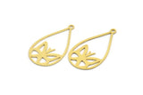Brass Butterfly Charm, 10 Raw Brass Drop Shaped Charms With 1 Loop, Findings (35x19x0.60mm) A6201