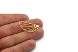 Brass D Shaped Charm, 10 Raw Brass D Shaped Charms With 1 Hole, Findings, Necklace Parts (17x33x1mm) A6103
