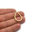 Brass Drop Charms, 12 Raw Brass Drop Charms With 1 Hole, Earring Charms, Findings (31x19x0.80mm) A6107