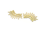 Brass Sun Charm, 12 Raw Brass Moon Phases Charms With 2 Loops, Necklace Charms, Findings (19x32x0.60mm) A6228